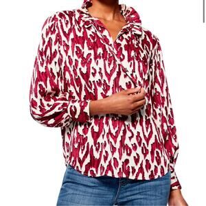 NIC+ZOE Red and White Blouse